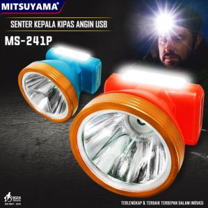 Senter Kepala Kipas Angin USB Mitsuyama 80W MS-241P Free Kipas UBS Flexible