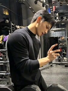 LIUBU | Áo Sweater Nam Form Ôm Cổ Trung Bình Dệt Kim Phù Hợp Thể Thao