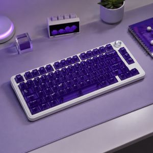 Clear Transparent Keycaps Red Blue White Cherry Profile PC Keycaps for Mechanical Keyboards DIY 60 70 80 90 100 Korean Key Caps