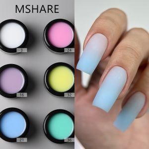 MSHARE Hema Tpo Free Translucent Jelly Blue Yellow Green Gradient Self Leveling Hard Gel Quick Extension UV LED Nail Gels 50ml