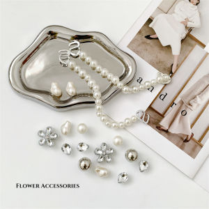 Silver Bead Chain Shoe Accessories Diamond Decorations Clog Shoe Buckles DIY Decorative Accessories for Shoe Decoration