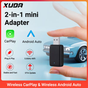 2025 NEW 2in1 Mini  Wireless Carplay Adapter And Android Auto Wireless Adapter Wired to Wireless Plug And Play  For 99% OEM Cars