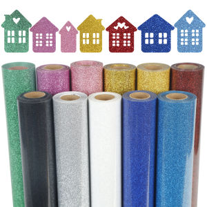 Glitter Heat Transfer Vinyl Iron on Vinyl12" x 5ft HTV Vinyl for ShirtsCameoEasy to Cut & Weed for Heat Vinyl Design