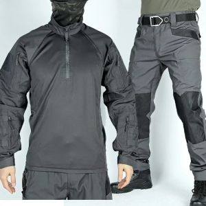 Tactical Set Men Outdoors Training Breathable Camo Hunting Uniform War Games 2 Pcs Sets Quick Drying Hiking Wear Resistant Sets