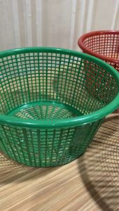 Baskom Keranjang Bulat Jaring Kecil Kenduri Telur Plastik Untuk Perjamuan Makan Serbaguna