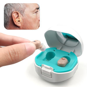 Rechargeable ITE Mini Hearing Aids Ear Deafness Invisible Digital Hearing Aid for Elderly Moderate to Severe Hearing Loss Sound