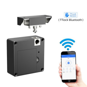 RAYKUBE TT Lock Blutooth Invisible Smart Electronic Drawer Lock Keyless Cabinet Lock with APP/RFID 13.56MHz IC Card Unlock YX01