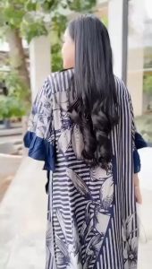 daster fuji garis mawar bahan rayon premium resleting depan busui bumil ld 130