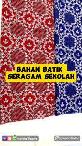 Kain Batik Seragam Sekolah SD/SMP/SMA BS02 Merah/Biru/Hijau/Abu/Hitam