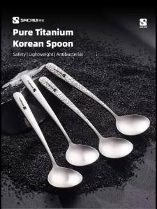 Thìa Titan Nguyên Chất Nhẹ Ngoài Trời Cắm Trại Dụng Cụ Di Động Mang Trang Bị Sau Lưng Đi Bộ Đường Dài Dã Ngoại Dao Kéo Sử Dụng Tại Nhà Súp Cơm Phục Vụ