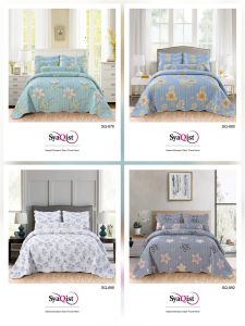 Syaqist Super Queen Printed Patchwork 6in1 Cotton Hadiah Gift Bedding Bedsheet with Heart Pattern and Pillowcase Set