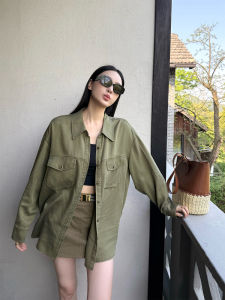 Classic Loose Womens Handmade Dyed Lyocell Denim Shirt Zhou Miao City Mystery Simple Commute Style Long Sleeve Pure Color