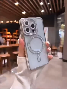 Jh เคสไอโฟน17promax เคสขอบเพชรชาร์จได้ไร้สาย สำหรับรุ่นไอโฟน 17Air 17pro 17promax 11 11promax 12/12pro 12promax 13 13pro 13promax 14 14pro 14promax 15 15pro 14plus/15plus 15promax 16 16plus 16promax 16pro 11promax