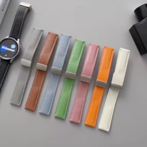 20mm Width Faux Leather Magnetic Buckle Band For Samsung Galaxy Watch 7/4/5/5 Pro/4 Classic/6 Classic 40mm 44mm 46mm 45mm 42mm 43mm 47mm