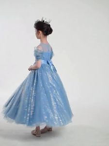 Girls Dress High-End Childrens Princess Dress Summer Flower Girl Wedding Little Girl Host Piano Performance tiskirt