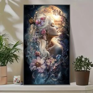 1000pcs Adult Jigsaw Puzzle Moon Goddess Floral Butterfly Design Puzzles for Gameroom Bedroom Livingroom Gift Challenging Game