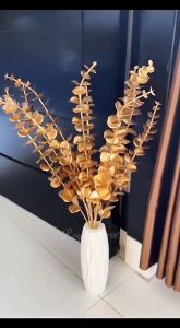 Eucalyptus Gold leaves X5/Daun Bunga Emas/Bunga Hias Gold Dekorasi (KN-356)