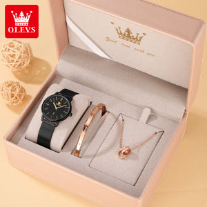 OLEVS Jam Tangan Wanita Anti Air Original Terbaru Kecil Women Set Watch Kuarsa Kalung Gelang Kombinasi