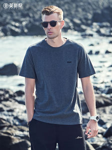 Enjeolon Heavyweight Pure Cotton Short Sleeve T-Shirt round Neck Summer Male Top Quality Cotton Youth Fashion Printed Tee