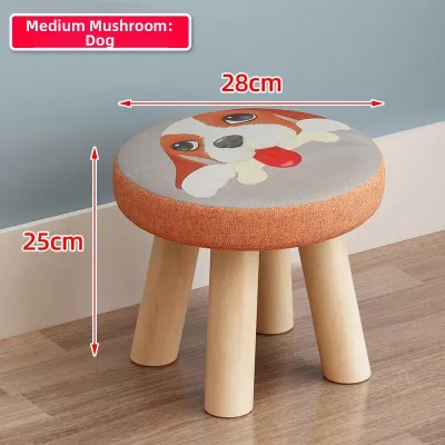 BEAUTISKY | Cute Cartoon Round Wooden Stool for Children