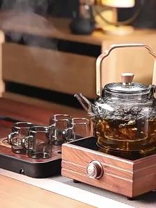 MOLORE | Heat-resistant Glass Teapot with Handle and Heating Base Set