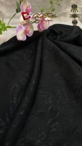 [1 METER] Jet Black Wolfis Diamond Jaguard Premium Abaya Arab Polos & Jet Black Emboss