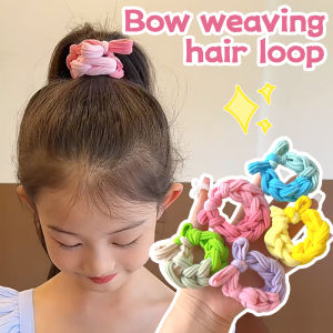 Contrast Color Braided Thick Rubber Band Womens Hair High Elastic and Durable Ponytail Hair Rope Handmade Headband Childrens Hair Accessories