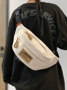 Casual Sporty Crossbody Bag for Men And Women Student Waist Bag Mobile Phone Pouch Street Trend Soft Handle Nylon Fabric