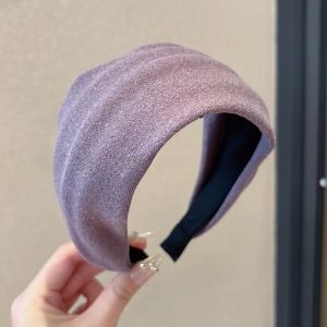 Wide Edge Hairband Womens Suede Camel Green Anti-slip Hair Accessories Fashionable Korean Style Headbands for Autumn Winter