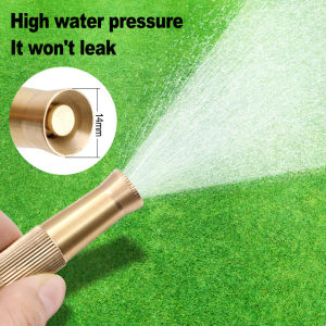 (Ready Stock)Adjustable Garden Brass Spray Hose Nozzle High Pressure Straight Copper  For Car Wash Watering Flower Hose Wand