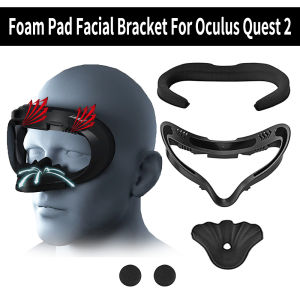 Breathable Face Mask Replacement For Oculus Quest 2 Facial Interface Bracket Foam Pad 3 in 1 With Joystick Caps For Meta Quest 2