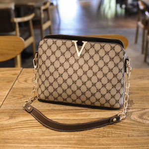 New Luxury Designer Shoulder Bag For Women: Pu Leather Crossbody Messenger Female Bags Fashion Chain Sling Ladies Plaid Handbags