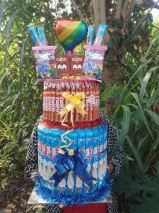 Snacktower balon foil/ Towersnack ulang tahun/ snack tower khitan/ Snacktower bertingkat/ kado ultah