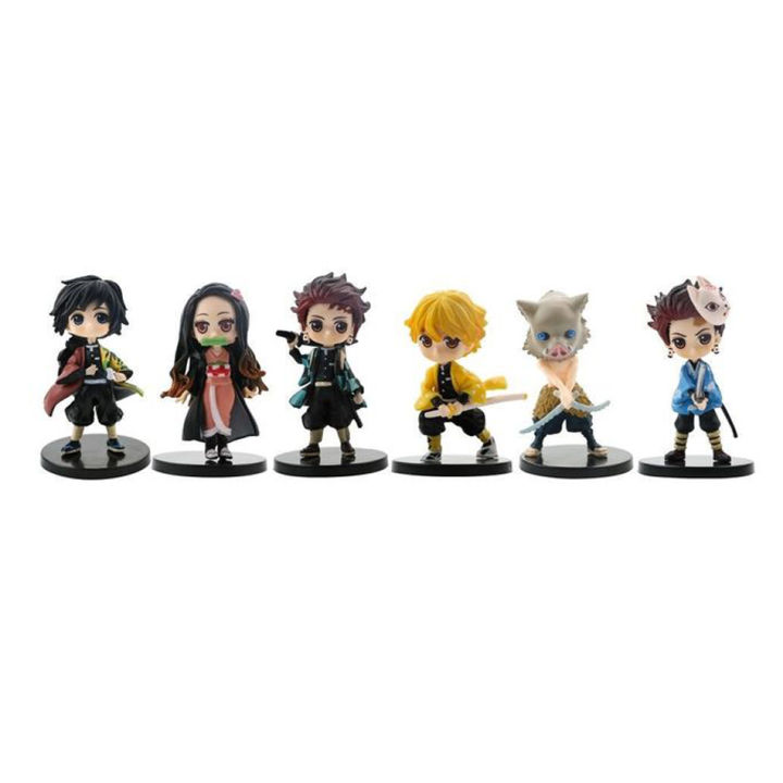 6pcs/set Anime Demon Slayer Figure Kimetsu No Yaiba Figure Q Posket ...