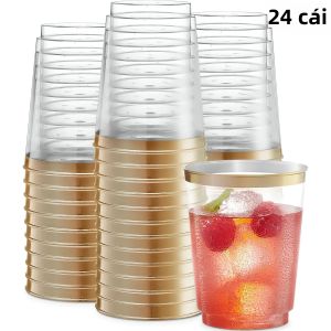 Bộ 50 Cốc Nhựa Dùng Một Lần Phnom Penh Rose 300ML 10oz Bộ Cốc Hàng Không Dùng Cho Tiệc Đồ Dùng Uống Nước