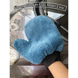 Microfiber Wash Mitt Sarung Tangan untuk cuci mobil 2 sisi tebal empuk dan halus