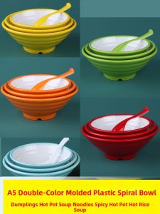 A8 Commercial Melamine Plastic Bowls Dual Color Dinnerware Set for Noodle House Hotel Restaurant Chinese Style Porcelain Pattern