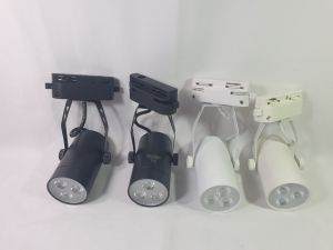 Đèn ếch ray 3W 3 bóng rọi chiếu điểm Ánh sáng Trắng / Vàng Vỏ Trắng / Đen