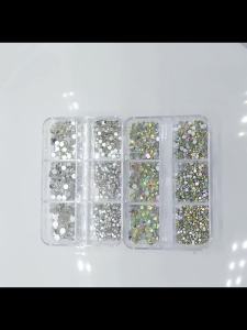 6Girds Box SS4-SS16 Colorful Non Hotfix Rhinestones Flatback Glue On Ornament Decorations Glass Crystals Nail Art Adhesive Stone
