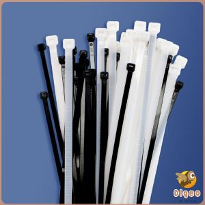 Digeo 100pcs Nylon Cable Tie Wire Black/White 3.6/4.8MM Plastic Wire Tie