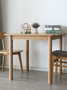 Nordic Style Small Size Solid Wood Square Table North American Oak Modern Japanese Style Dining Table Wood Wax Oil Treatment