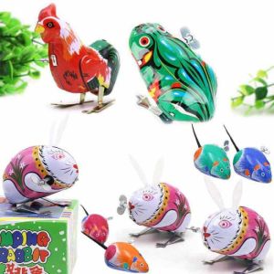 80 S Nostalgic Clockwork Frog Toy Iron Sheet Frog Yuan Small Animal Leap Frog Bouncing Rabbit Mouse