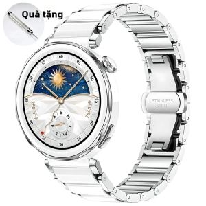Dây Đeo Gốm 18mm Cho Đồng Hồ Huawei Watch GT5 Pro 42mm Khóa Bướm Dây Đeo Thay Thế Tương Thích Với GT5 GT4 41MM Phụ Kiện Đồng Hồ Thông Minh