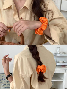 ยางรัดผมไหม Aestaqua ลายโดปามีน สีฟลูออเรสเซนต์ ยางรัดผมสไตล์เกาหลีสำหรับเด็กผู้หญิง ยางรัดผมสไตล์ฝรั่งเศส ยางรัดผมสไตล์เกาหลี ยางรัดผมไหม