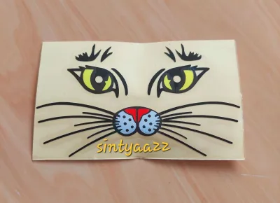 STICKER KUMIS KUCING STIKER MATA KUCING CUTTING TERMURAH