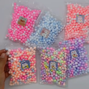 เม็ดโฟมสีพาสเทล เม็ดโฟมหลากสี ขนาด7-10มิล ถุงเล็ก3กรัม อุปกรณ์ตกแต่งของขวัญ วันเกิด วันปัจฉิม