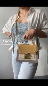 CHARLOTTE High-End Texture Contrast One-Shoulder Crossbody Chain Small Square Fashion Bags