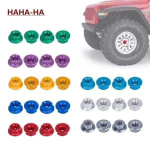 Aluminum M4 Flange Wheel Lock Nut Multicolor 8Pcs for 1/10 1/14 RC Car Truck Crawler Drift TRX4 SCX10 SCANIA Universal Part