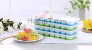 Silicone Ice Cube Tray Mold with Clear Cover Maker Freezer Kitchen Baby Food Maker Tray