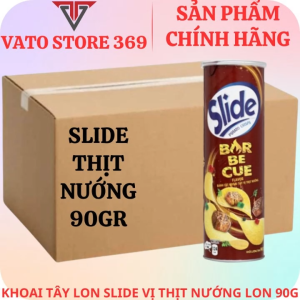 Bánh lát khoai tây SLIDE vị thịt nướng lon 90g